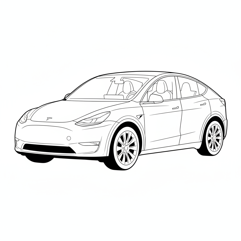 2024 TESLA Model Y coloring page