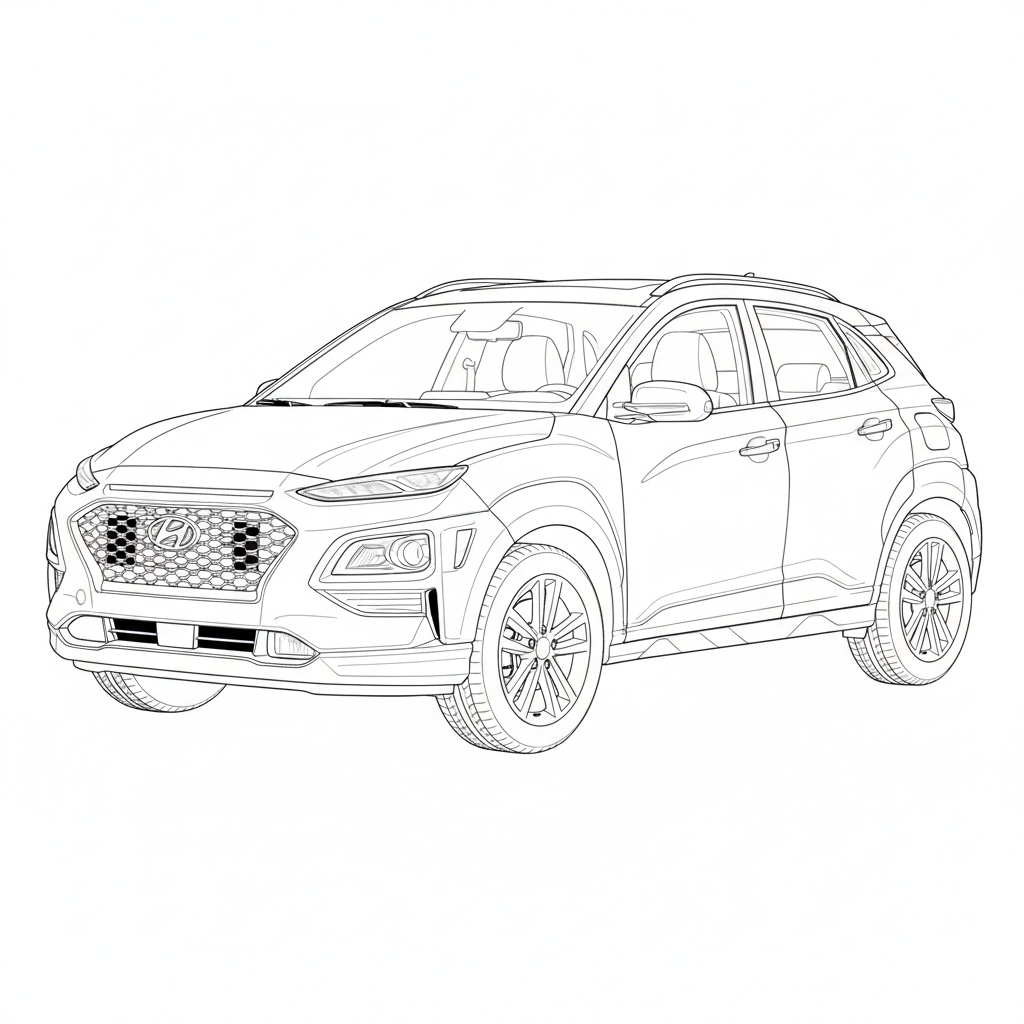 2025 HYUNDAI Kona coloring page