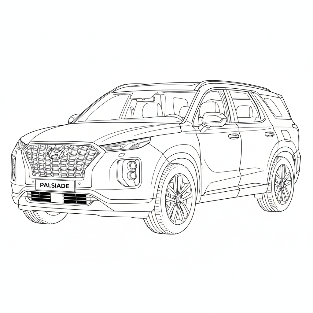 2025 HYUNDAI Palisade coloring page