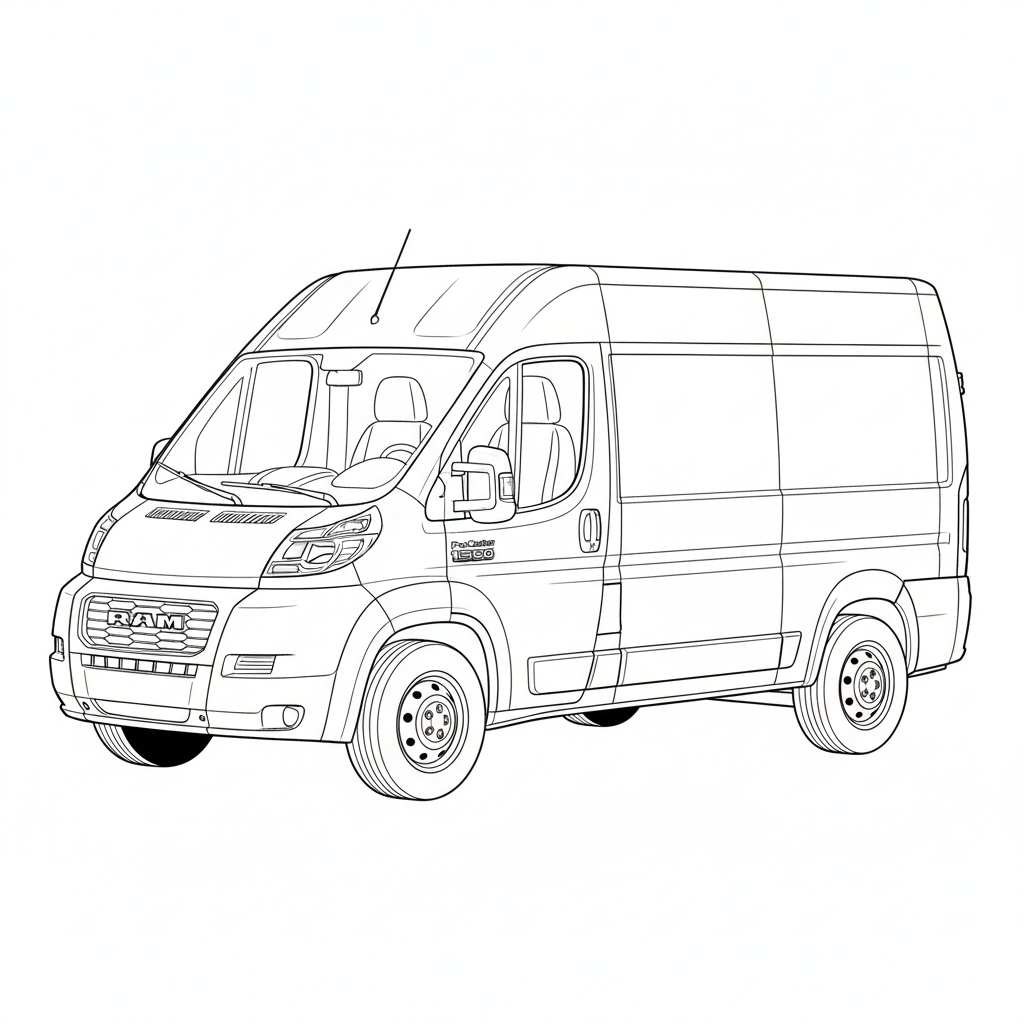 2025 ram ProMaster 1500 coloring page