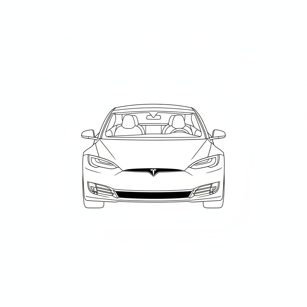 2025 TESLA Model S coloring page