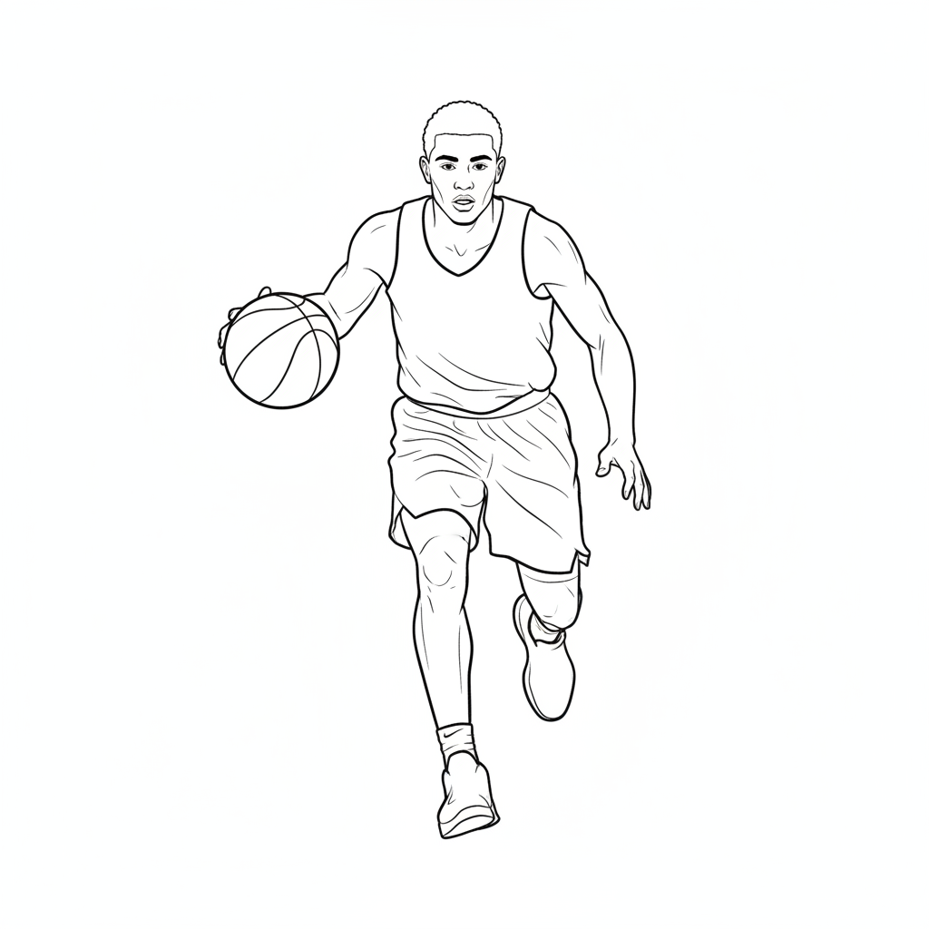 Chris Manon · Los Angeles Lakers coloring page — free printable line art